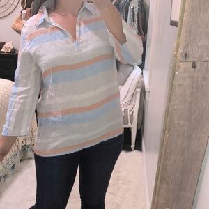 Cynthia Rowley size medium striped linen tunic top